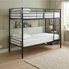 Pat supraetajat 2 persoane Negru, multifunctional,  80x200x170 cm